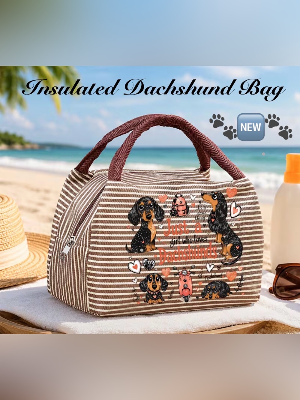 Insulated Dachshund Lunch Bag - NEW in original packaging